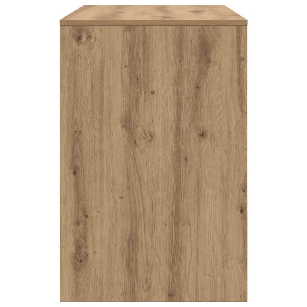 Générique Scrivania rettangolare 102 x 50 x 75 cm in legno di ingegneria, design moderno con ripiani, superficie strutturata per ufficio a casa, archiviazione libri e cancelleria, facile da pulire
