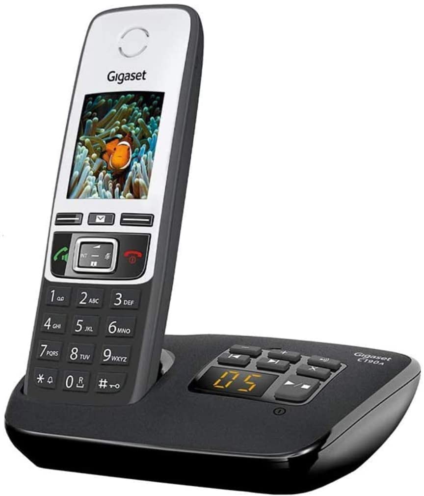 C190A SINGLE - Premium Cordless Home Phone with Answer Machine and Nuisance Call Block - Black/Silver