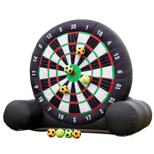 Blatesic Outdoor Football Dart Inflatable Target (3m Height) – Includes 8 Balls and 370W Fan – Giant Game with Big Target