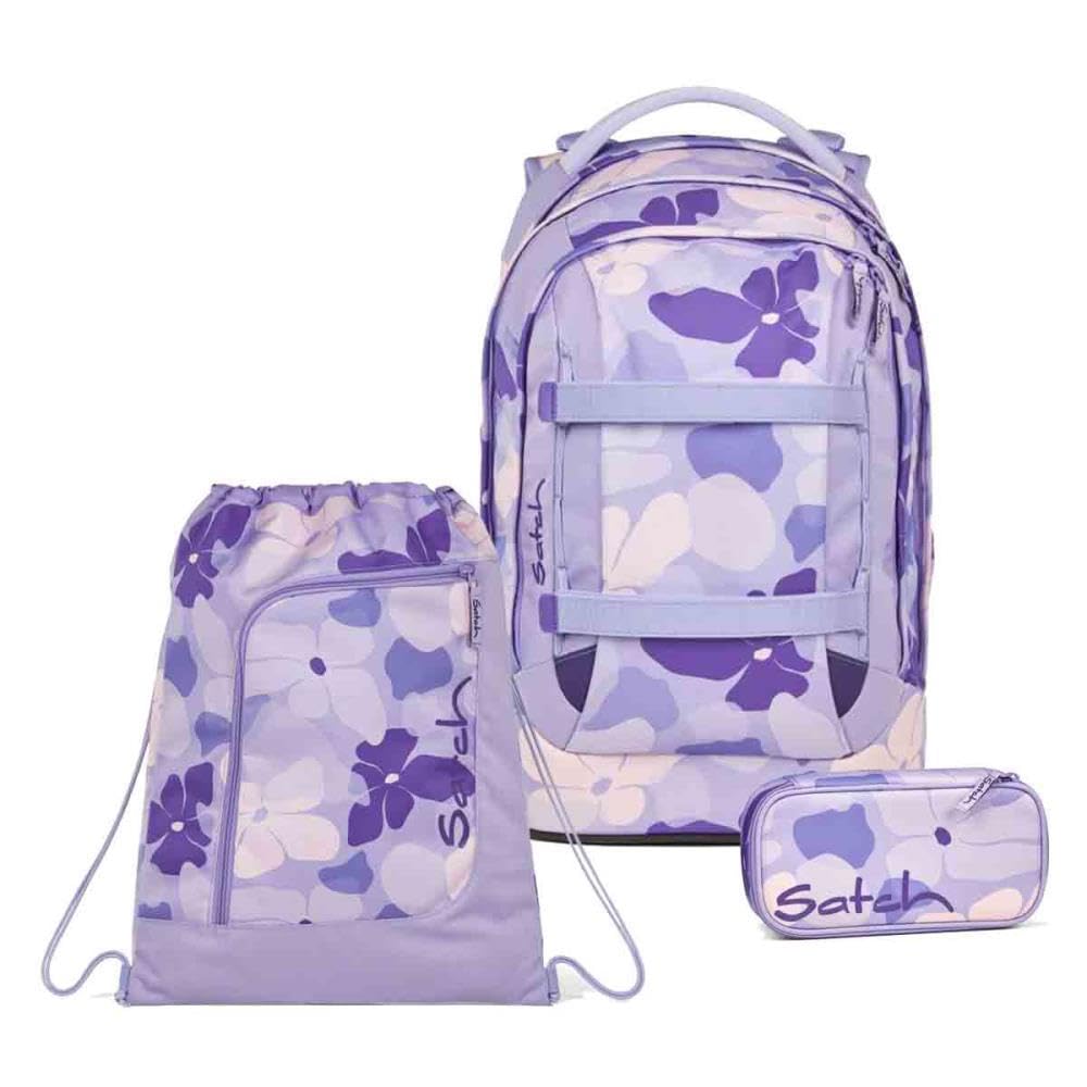 Satch Juego mochila Lilac Blossom Artículos escolares Unisex Poliéster Reciclado Multicolor