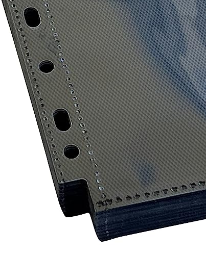 Refil 10 Folhas A4 Preta para Fichário, 9 bolsos frente/verso para coleção de cards