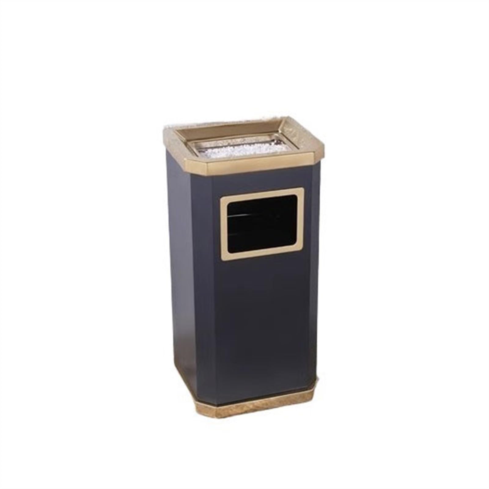 Large Trash Can Vertical Ashtray Elevator Entrance Outdoor Square Barrel Stainless Steel Commercial for Hotel Ktv Lobby（B）