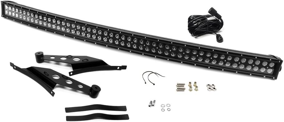 Southern Truck 79004 Black 50" 3W Combo-Flood/Beam CREE Light Bar (288W Curved, Double RoW with Harness, Switch, Bracket, Hardware/24,000 Lumens)