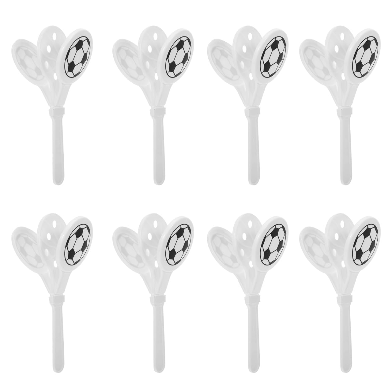 Inoomp 8Pcs Football Hand Clappers, 25cm Large Soccer Noise Makers for Sports Events, Kids Party Favours, School Sports Day Celebrations (White)