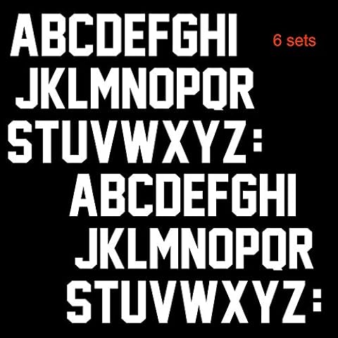 Fanbay 156 Pieces 2 Inch Iron On Letters A to Z Heat Transfer Letters Paper for Clothing Sport Jersyes T Shirts Team Name(White) Cover