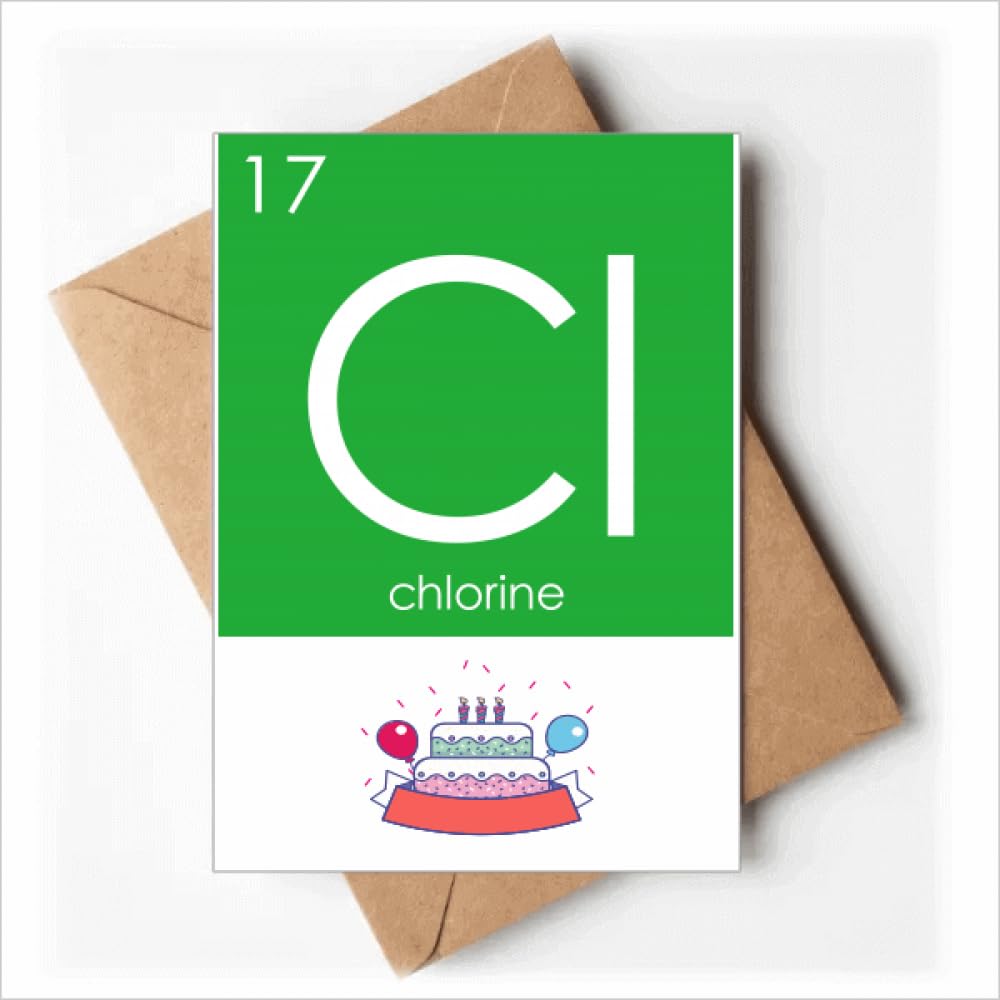Chestry Elements Period Table Halogens Element Chlorine Cl Happy Birthday Greeting Cards Envelopes Blank