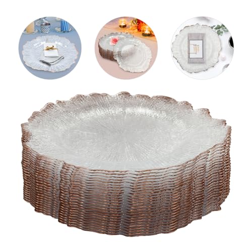 Platos cargadores transparentes 13 pulg x 25 piezas miniatura 4
