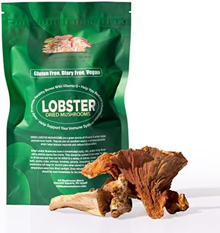 KS Mushroom Store Dried Lobster Mushrooms - Whole Dried Mushrooms for Cooking, Tea, and Tinctures - Dehydrated Mushrooms 2-Ounce Pack