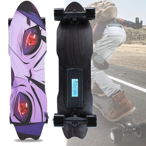 Oiyekntd Patineta eléctrica de 4 Ruedas para Adultos, de Madera de Arce, con 7 Capas, para Deportes al Aire Libre, 3 Modos de Velocidad máxima de 25 km/h, Ideal para Principiantes y Adolescentes B
