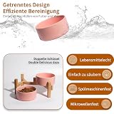 Hundenapf Set Erhöht Hunde Napfset - Doppel Napf Hund Keramik mit rutschfestem Ständer - Erhöhte Futterstation Hund 2er Set für Futter und Wasser - Ideal für kleine und mittelgroße Hunde - 2 x 850 ml