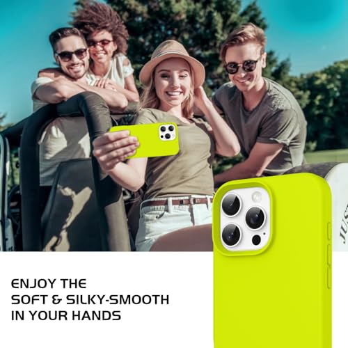DOMAVER Case for iPhone 16 Pro Max 6.9'' Smooth Liquid Silicone Soft Gel Rubber Microfiber Lining Cushion Cover Shockproof Protective Phone Cases Compatible with iPhone 16 Pro Max, Fluorescent Green by DOMAVER - Used condition - Image 4
