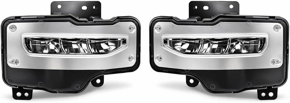 LED Fog Lights Compatible With 2016 2017 2018 GMC Sierra 1500 Front Bumper Lights Driving Fog Lamps w/Harness and Switch Clear lenses