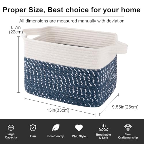 image for OIAHOMY Storage Basket for Shelves, Woven Cotton Rope Baskets for orga