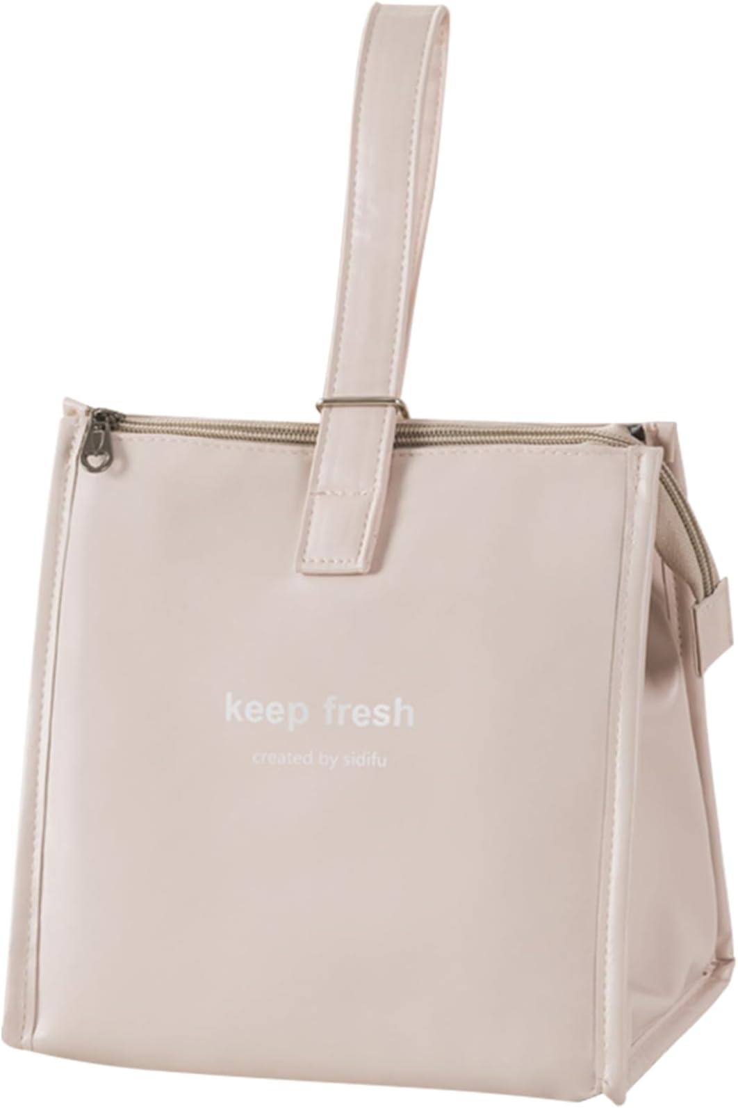 Lizbin Lunch Bag Women, Lunch Box Lunch Bag for Women & Men Adult, Leakproof Small Lunch Bag Cooler Bag, Reusable Insulated Lunch Tote Bag, Large Capacity Lunch Container for Work Office Travel(Beige)