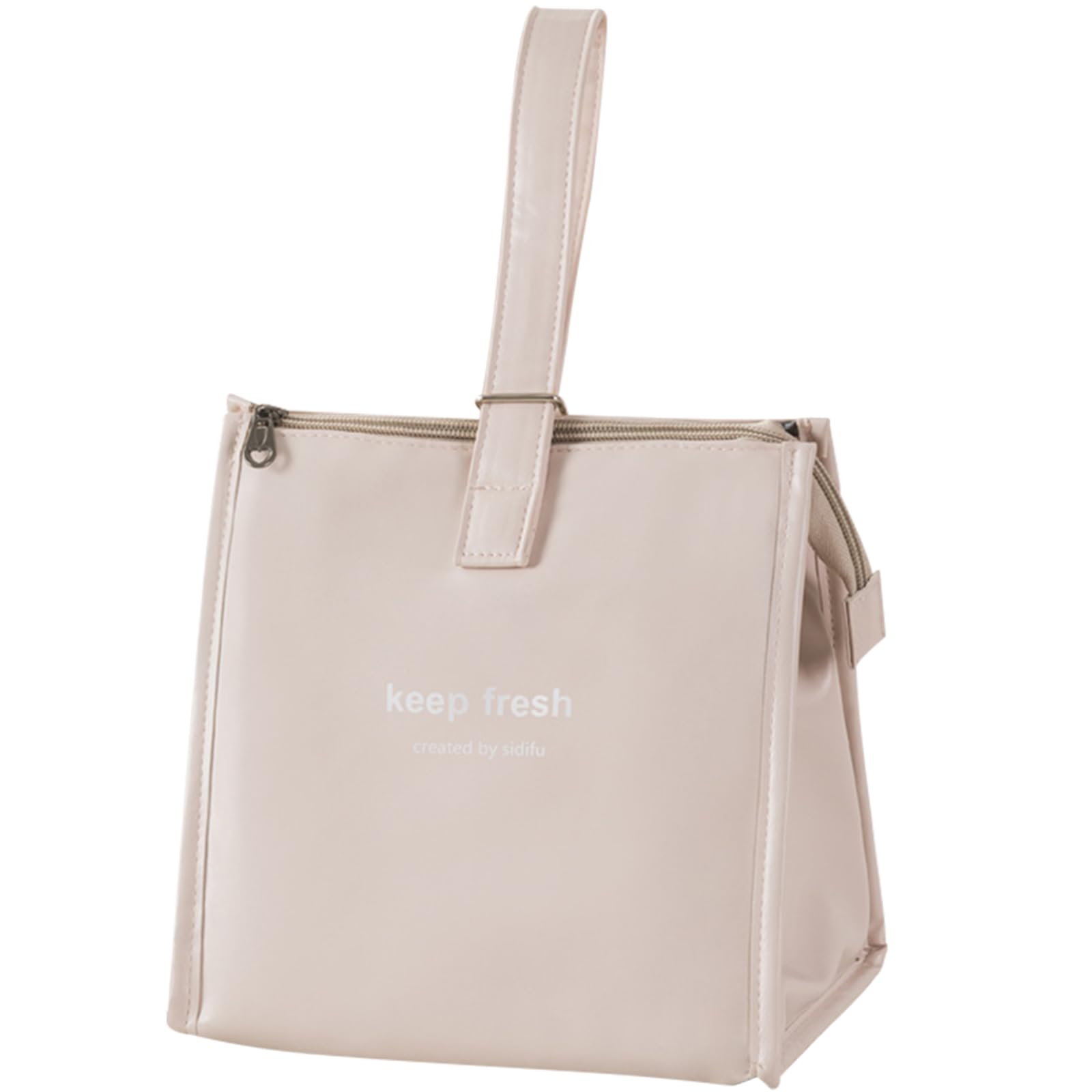 Lizbin Lunch Bag Women, Lunch Box Lunch Bag for Women & Men Adult, Leakproof Small Lunch Bag Cooler Bag, Reusable Insulated Lunch Tote Bag, Large Capacity Lunch Container for Work Office Travel(Beige)