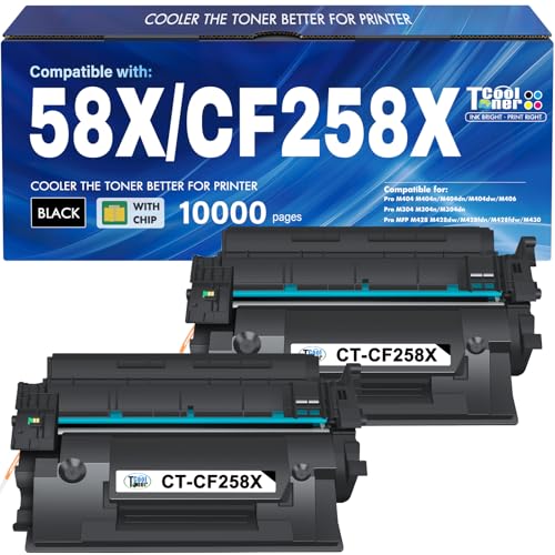 Toner noir CF258X 58X de rechange pour imprimantes HP LaserJet Pro M404 et MFP M428