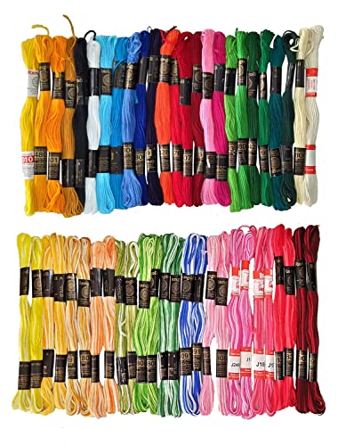 Homeistic Applience Ultimate Embroidery Thread Set: Stranded Cotton Threads Skein For Hand Embroidery&Craft.Create Masterpieces With Vibrant Colors(Multicolor With Double Shaded, Pack Of 50) - 400 Gm (Image - 1)
