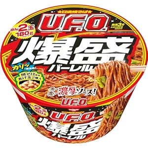 【麺2玉分】日清食品 日清焼そばU.F.O. 爆盛バーレル カップ麺 223g×6個 1,372円（228.7円/食）送料無料！【濃い濃い】