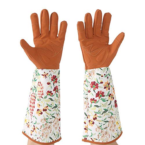 DaysAgo Nylon Rose Gardening Gloves/Thorn Proof Pruning Gloves with Puncture Resistant Long Sleeve Print Cuff
