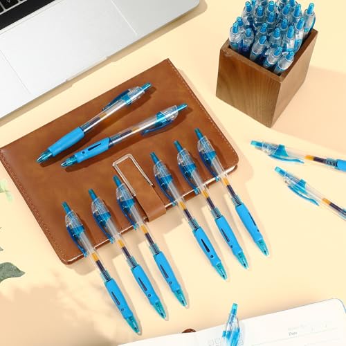 Image of 300 Pcs Gel Pens Bulk 0.5mm Ink Gel Pen Retractable Medium Point Rollerball Pens Quick Drying Smooth Writing with Comfortable Grip for School Office Journaling Note Homework (Blue)