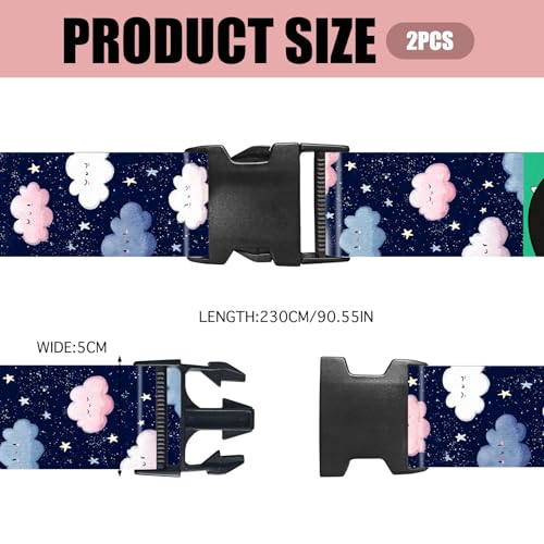 Image of Nuxovilar Luggage Straps Set for Suitcase 1.96x90.5in Polyester