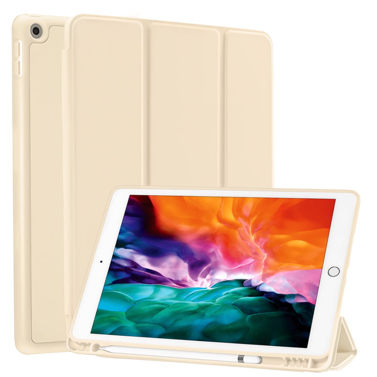 SIWENGDE Compatible for Apple iPad 9.7 Case 2018 iPad 6th Generation Cases/2017 iPad 5th Generation Case with Pencil Holder, Slim Soft Silicone Smart