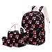 Produktbild Kinderschultasche Schultasche Tens Junior High School Lässige Reisetasche Tagesrucksack Damen Mädchen Rucksack Canvas Bookbags Wasserdicht Gedruckt Floral Dreiteiliges Set Große Kapazität Kleinkind-Ta