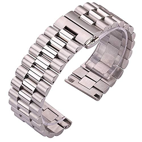 Sangle de montre acier inoxydable 18mm 21mm bracelet métal argent femme