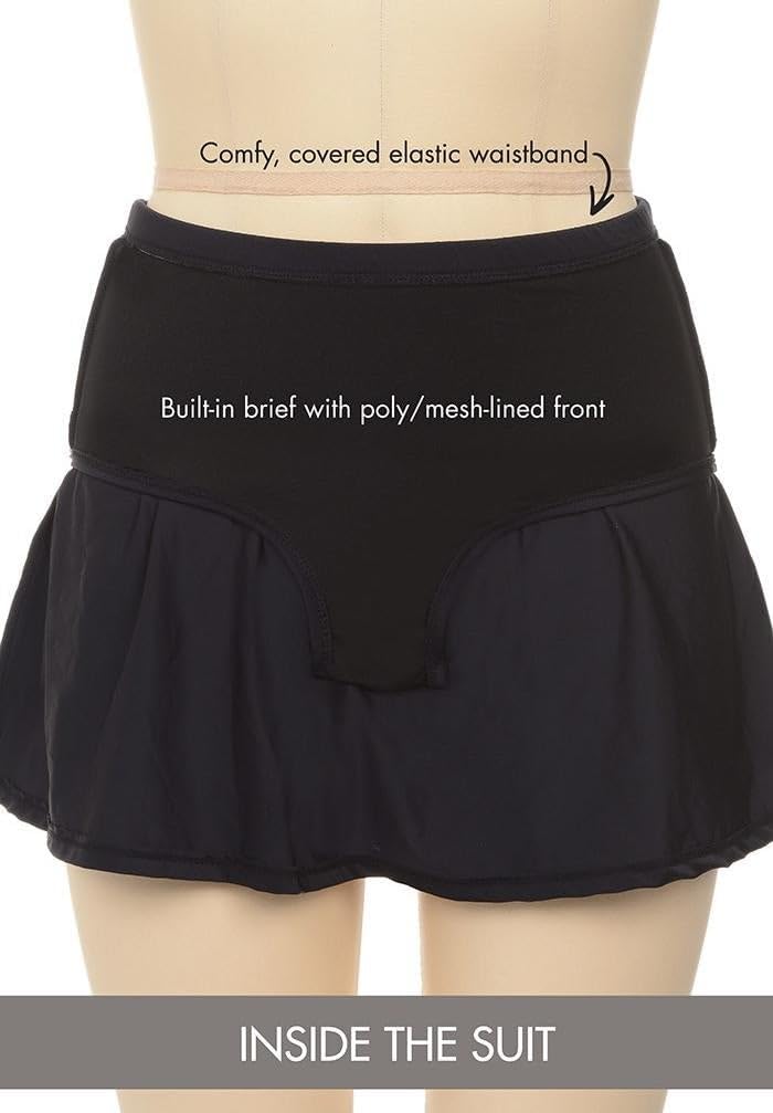 Swimsuits For All Women's Chlorine Resistant A-Line Swim Skirt (Plus
