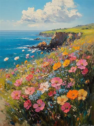 Peinture numero fleur et paysage A-116, l'idée cadeau idéale pour loisirs créatifs adulte