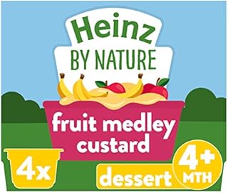 Heinz Fruit Medley Custard Dessert Pot, 4 x 100 g (Pack of 3)