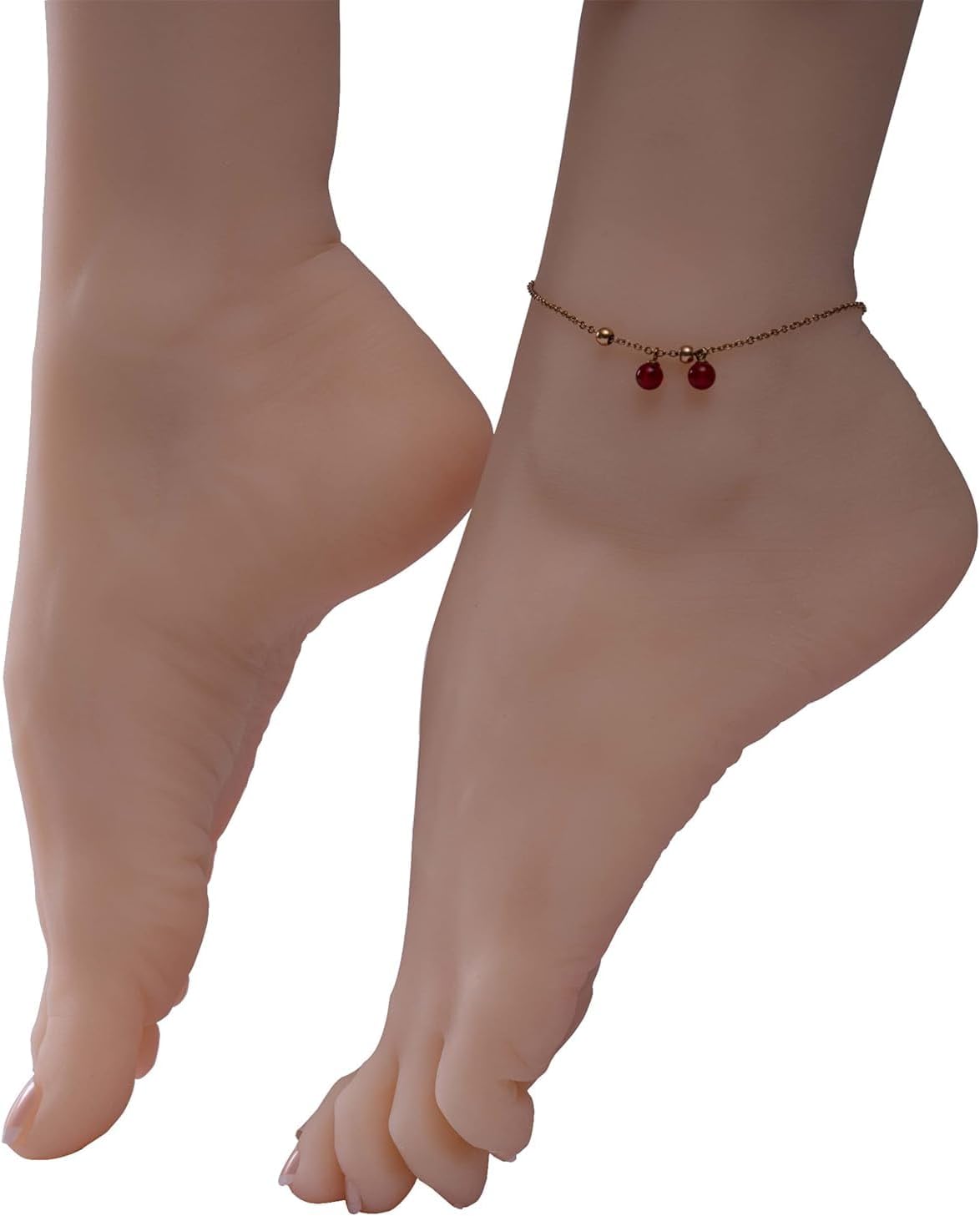 Lorcnz Soft Silicone Lifesize Female Mannequin Feet 1:1 Realistic Silicone Foot Mannequin Display Shoes Display Jewerly Sandal Shoe Sock Display Art Sketch Nail (Pink)