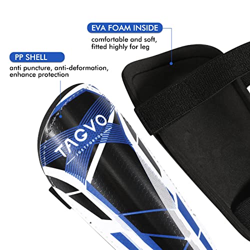 Image of TAGVO Soccer Shin Guards, Kids Youth Adults Soccer Gear with Ankle Sleeves, Soccer Equipment Protection with Hard Protective Shell for Boys Girls