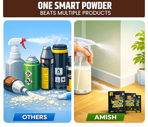 Image of Amish All-in-One Powder 40 grm - Instant Repel on Contact | Odorless Insect Repel for Cockroaches, Ants, and Crawling Pests | Safe for Home & Kitchen Use