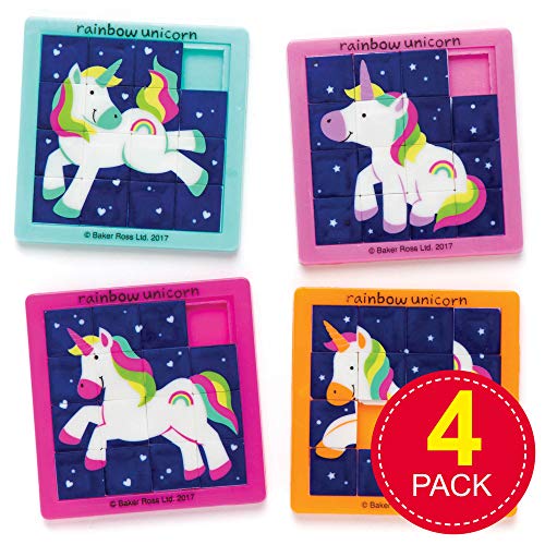 Baker Ross AR581 Schuifpuzzel"Regenboog-eenhoorn" voor kinderen – perfect als kleine partyverrassing voor kinderen (4 stuks),gesorteerd - Image 3