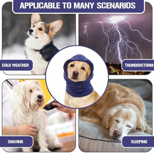 Katzinst Schallschutz Schal Hund, Ohrenschutz Hund, Silvester Gehörschutz Kleine Hunde, Angstlinderung und Beruhigung von Hundeohren,Reduziert Lärm, Feuerwerk, Hundemütze für Kleine Hunde (Lila, S)