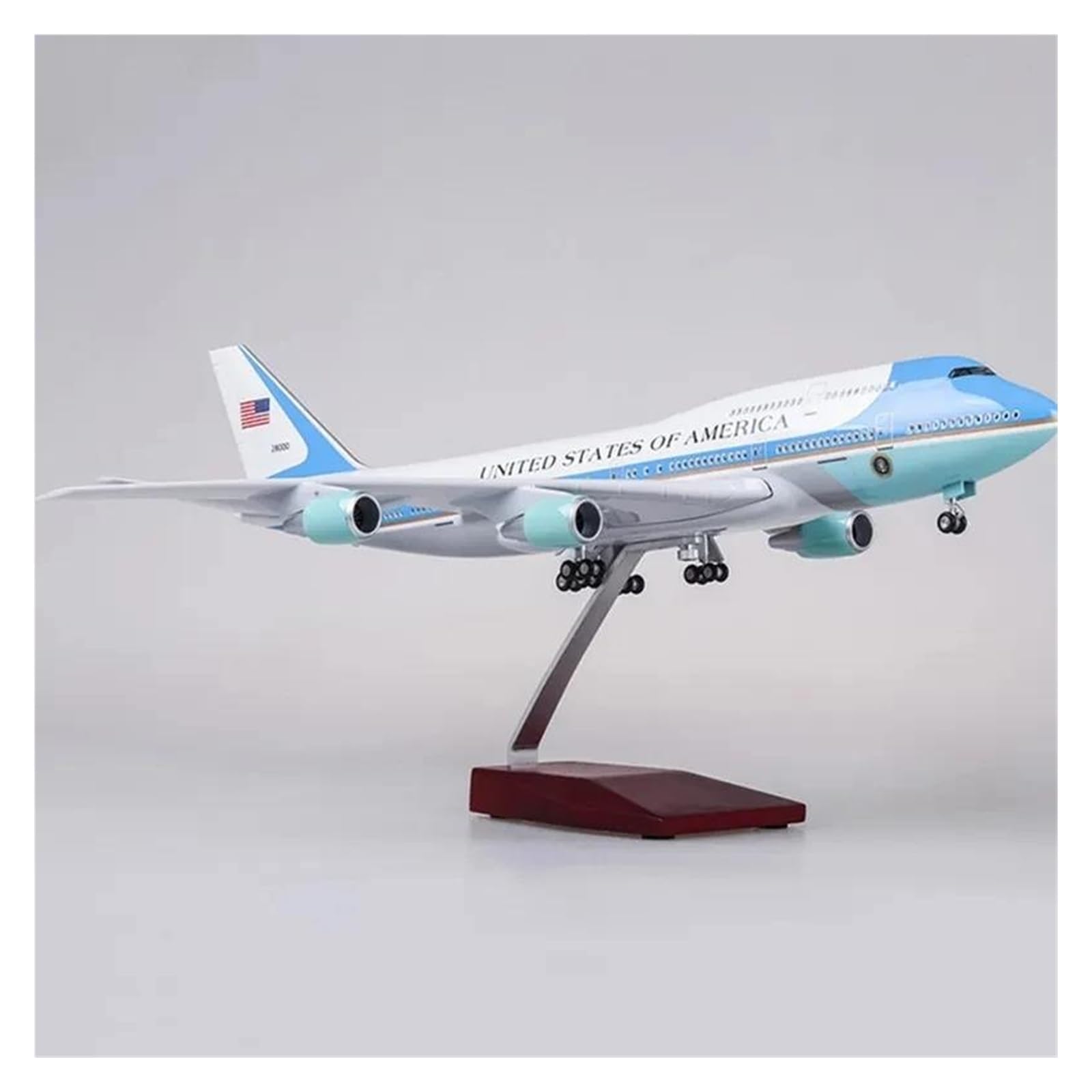 CLMJHG Vintage Classics samolot w skali 1:150 Model samolotu B747 samolot sił powietrznych ze światłem i kołem podwozie linii lotniczych zabawka (bez światła)