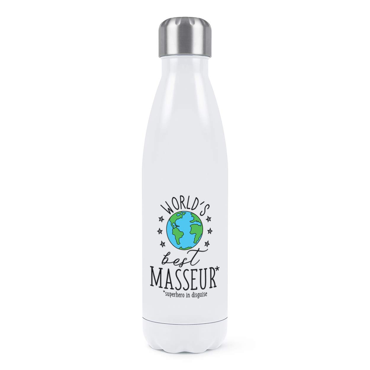 Bouteille isotherme acier inoxydable 500ml blanc étanche contre les boissons tièdes au sport