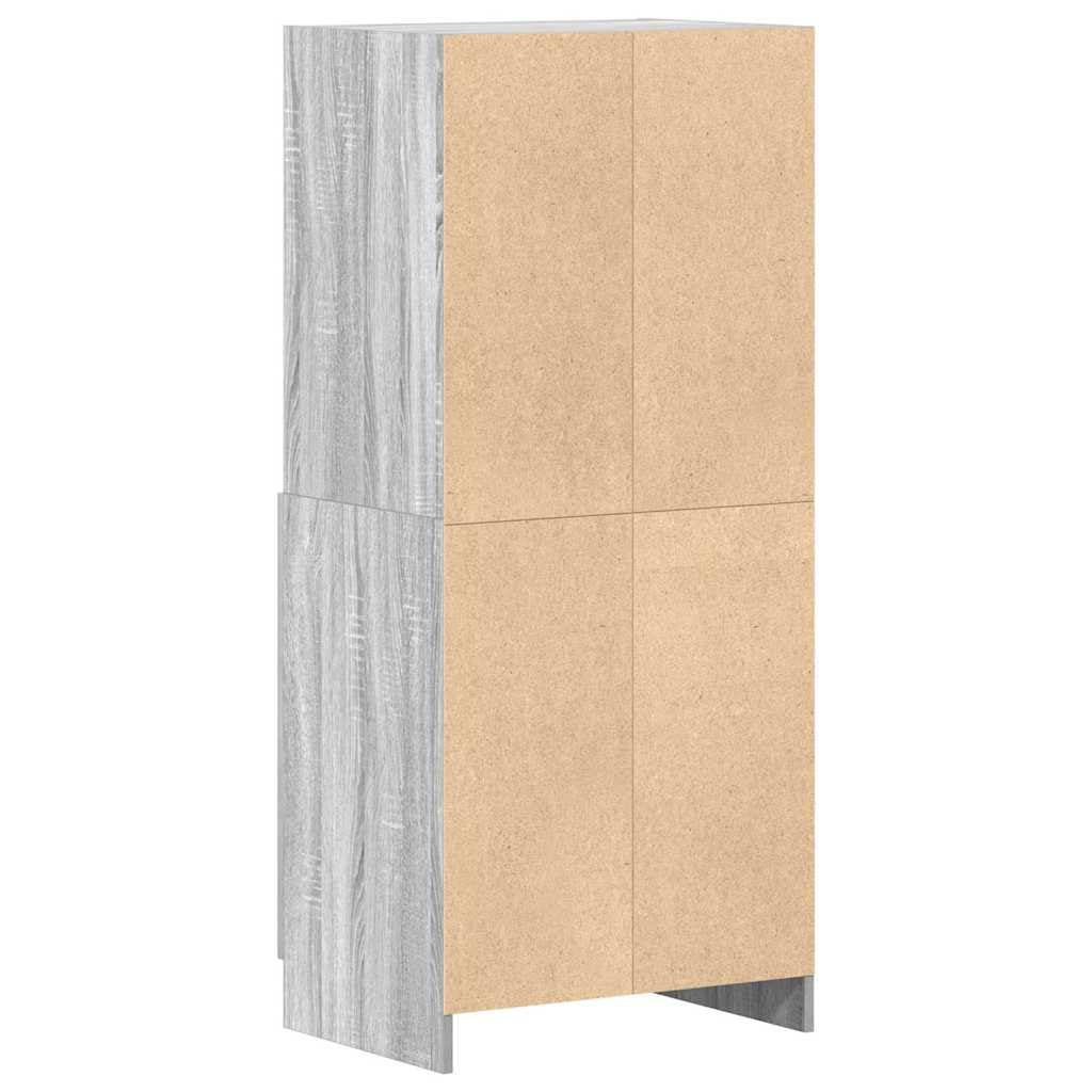 vidaXL Küchenschrank Grau Sonoma 57x41,5x131,5 cm Holzwerkstoff, Schrank, Küchenzeile, Beistellschrank, Vorratsschrank, Geschirrschrank, Sideboard