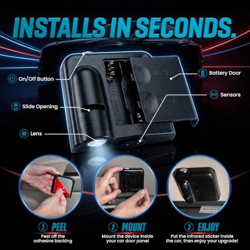 Image of LED Car Door Light - Officially Licensed NFL Wireless Projector - Show Your Team Pride - Battery Powered, Easy Install