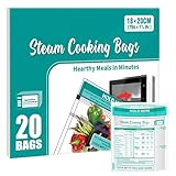 Microwave Steamer Bags 20×Zipper Steam Cooking Bags for Fresh Vegetables Potatoes and Meat Fast Easy Way to Cooking-Medium size (20Bags)