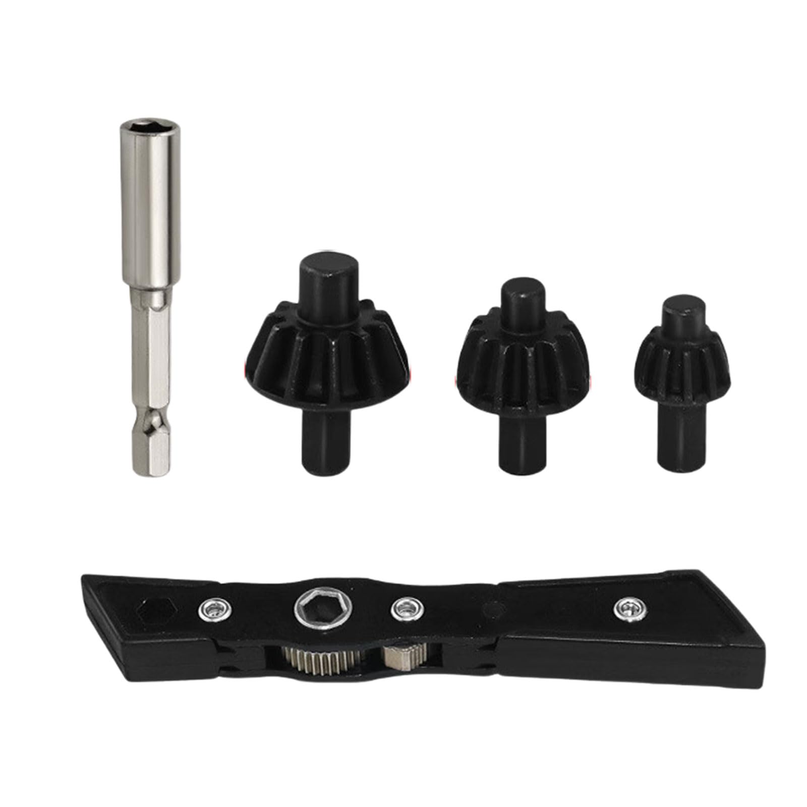 QIAOLIDA Reversible Ratchets Wrench Set With 3 Gear Heads For Power Drill Chucks Tightening And Loosening