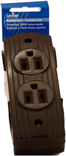 Leviton Mfg C2005238000salida doble superficie del Terreno, NEMA 515R, Color café, 5238