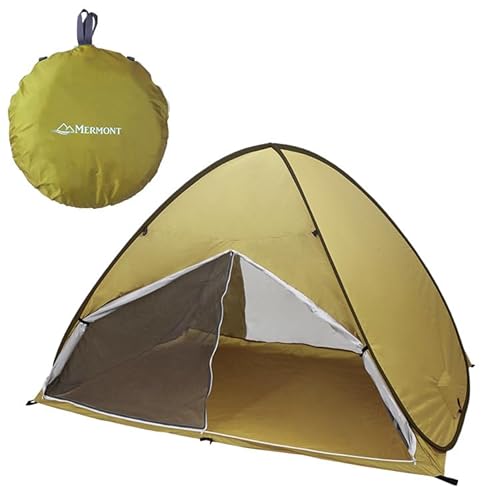 MERMONT ポップアップテント 2人用〜4人用 ワンタッチ 一瞬で広がる 200×150×130cm フルクローズ 遮光 UVカット サンシェード 両面メッシュ 通気性 アウトドア キャンプ ビーチ 海水浴 着替え お花見 防災 運動会 キャリーバッグ