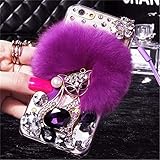 Case for Galaxy S5,Luxury Civet Cats Fluffy Rabbit Fur Sparkle Crystal Rhinestone Bling Diamond Glitter Case for Samsung Galaxy S5 (Z02)