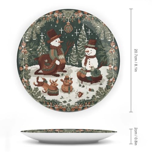 Plato decorativo de cerámica de porcelana fina con soporte de exposición vertical 3