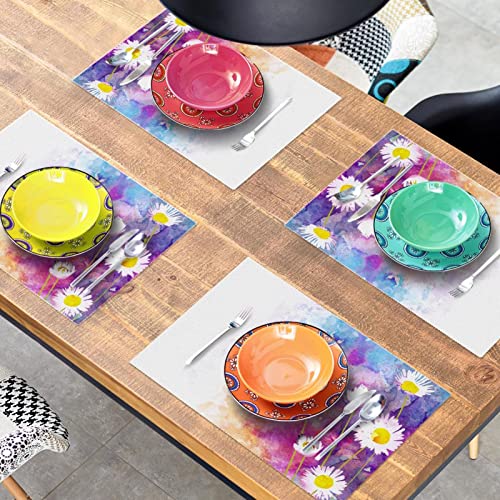 Sets de table marguerite naturelle durables pour grande table de repas - 8