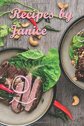 Mom's Recipes Blank Cookbook: Personalized Name Recipe Book by Janice (Customized Recipe Journal for Women)