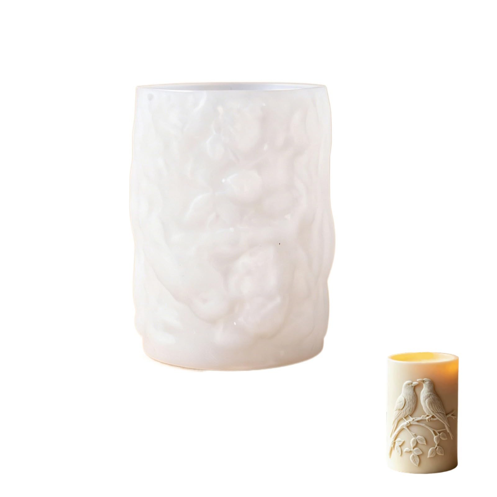 HZBB Multipurpose Bird Carving Cylinder Silicone Mold for Resin Casting Making Soap Gypsum Ornament Holiday Decoration Bird Silicone Carving Cylindrical for and Soap Chocolate Making Epoxy Resin