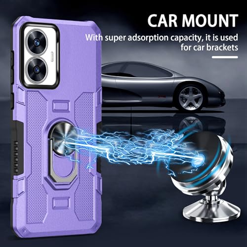 Coque Oppo Realme C55 résistante aux chocs avec béquille rotative PC